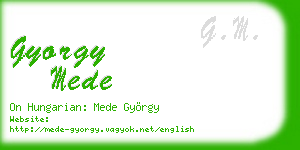 gyorgy mede business card
